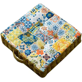 ILiemao Sitzkissen Garten bunt, sesselauflage Outdoor, sitzerhöhung Stuhl, stuhlkissen 40x40, bodenkissen Boho, sitzkissen Sessel senioren für stuhlerhöhung Erwachsene Auto gartenstuhl(B)