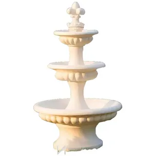 Xlmoebel Gartenbrunnen Eleganter Steinbrunnen mit klassischem Design für Garten und Teich, (Artikel PETRA 3), Hergestellt in Europa weiß