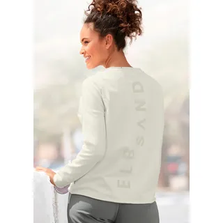 Sweatshirt ELBSAND "Raina" Gr. XL (42), weiß Damen Sweatshirts mit Logoprint am Rücken, sportlich-casual Bestseller