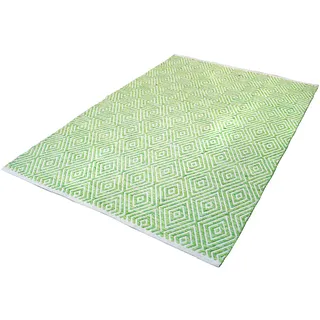 Teppich KAYOOM "Aperitif 310" Teppiche Gr. B/L: 160 cm x 230 cm, 7 mm, 1 St., grün Baumwollteppiche weiche Haptik,fusselarm, für Allergiker & Fußbodenheizung geeignet