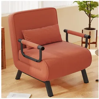 LuxusKollektion Schlafsofa Schlafsessel 4in1 Schlafsofa Gästebett 150kg Einzelbett Orange orange