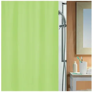spirella Duschvorhang ALEA Breite 180 cm, Anti-Schimmel Textil-Duschvorhang, Polyester, 180x200 cm, waschbar grün