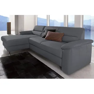 sit&more Ecksofa Ascara L-Form, B: 251 cm, Boxspring & Federkern, mit Schlaffunktion, frei stellbar, Komfortsitz grau