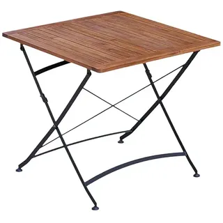 Sunfun Moni Balkontisch  (L x B x H: 75 x 75 x 75 cm, Akazie, Klappbar, Eckig, Natur/Schwarz)