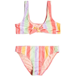 Triangel-Bikini ROXY "Ocean Treasure" Gr. 12(148-156cm), Cup B, bunt (sunkissed coral salty sunset) Mädchen Bikini-Sets Bikinis