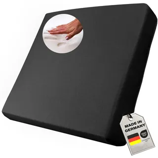 Supply24 since 2004 Orthopädisches Anti Dekubitus Viscoschaum Sitzkissen 40x40x10 cm – Made in Germany | Ergonomisch & druckentlastend | (Schwarz, RG 85 (mittel) Polyesterbezug schwarz)