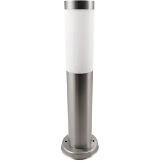 Außenlampe silber Sockelleuchte Garten Stehlampe Wegeleuchte Terrassenlampe Edelstahl, Fernbedienung dimmbar, RGB LED 8,5W 806Lm, DxH 7,6x45 cm