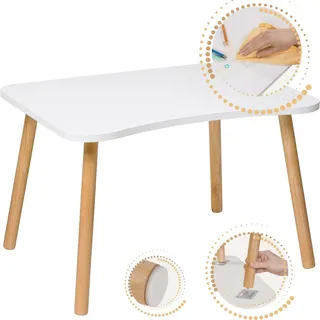 Kindertisch aus Holz, Kinder Tisch Kinderzimmertisch weiß, 52 x 70 cm, weiß, ...