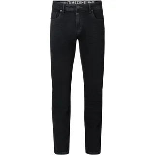 Timezone Herren Jeans EduardoTZ Slim Fit Schwarz Wash Normaler Bund Reißverschluss W 33 L 30