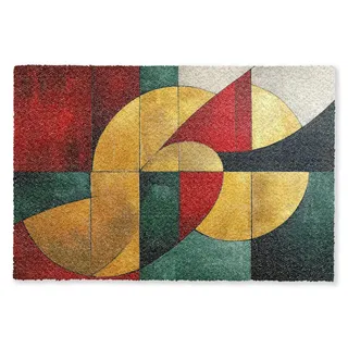 MuchoWow Fußmatte Groß Abstrakt - Weihnachten - Gold - Rot - Grün, Rechteckig, Eingangsmatte, Türmatte, Teppich 180x120 cm grün|rot 180 cm x 120 cm