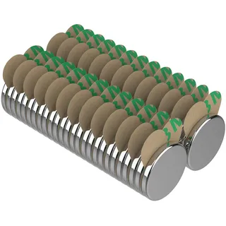 Magnetpro 50 Stück Selbstklebende Magnete 8x1mm Mini Klebemagnete Paarweise Magnetisiert für Bildung, Forschung, Beruf, Gewerbe, Präsentation und Industrie