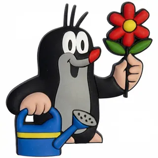Trötsch Der Kleine Maulwurf 3D-Magnet Blume - Kühlschrankmagnet Weichgummi | Nostalgische Deko für Pinnwand und Metallflächen, 6cm Soft-Magnet für Sammler, inkl. DDR Kochbuch und Geschenkkarte