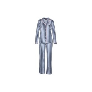 H.I.S Damen Pyjama dunkelblau-weiß-gestreift Gr.32/34