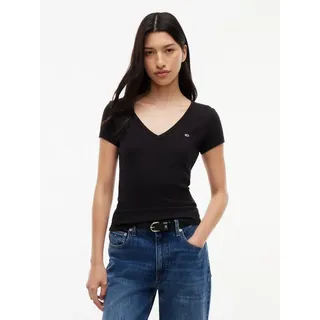 Tommy Hilfiger Slim Essential Rib Kurzarm-T-Shirt Black S