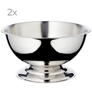 Edzard 2er Set Champagnerkühler Cara, Edelstahl hochglanzpoliert, Ø 40 cm, Höhe 21 cm
