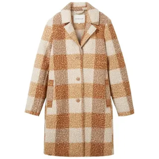 Tom Tailor Damen Boucle Mantel mit Karomuster - XXL