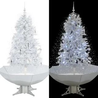 vidaXL Schneiender Weihnachtsbaum mit Schirmfu? Wei? 170 cm