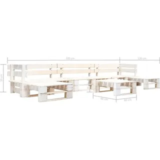 vidaXL Paletten-Lounge-Set 6-tlg. Holz weiß