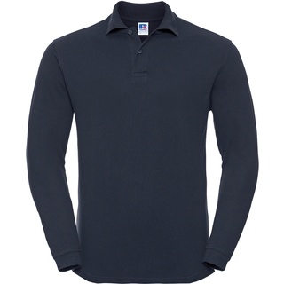 Russell Adults Long Sleeve Classic Cotton Polo-Shirt Herren langarm Seitenschlitze R-569L-0, french navy, XS