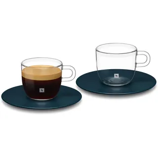 Nespresso Signature Lungo Tassenset, 2 Glastassen mit Untertellern (180 ml)