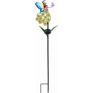 Ambia Garden Solarleuchte Chrysatheme, Blau, Gelb, Pink, Dunkelbraun, Metall, Kunststoff, Blume, 6x86x14 cm, CE, mit Schalter, Lampen & Leuchten, Außenbeleuchtung, Solarleuchten