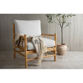 Gardenson Loungesessel, Hellbraun, Holz, Bambus, Rattan, rund, 78x88x77 cm, Loungemöbel, Loungesessel
