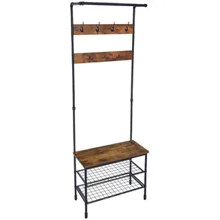 Begryf Garderobenständer, Schwarz, Dunkelbraun, Holzwerkstoff, Metall, Vintage, 66x186x32.5 cm, Garderobe, Garderobenständer