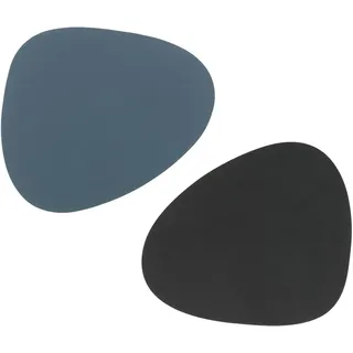 Lind DNA - Glas-Untersetzer Curve Double, Nupo dunkelblau / schwarz