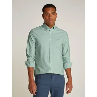 Tommy Hilfiger Langarmhemd TOMMY HILFIGER "SOLID HERITAGE OXFORD RF SHIRT", Herren, Gr. XXXL, N-Gr, grün (nouveau grün), Web, Obermaterial: 100% Baumwolle, casual, Langarm, Hemden