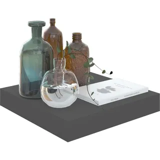 vidaXL Schweberegale 4 Stk. Hochglanz-Grau 23x23,5x3,8 cm MDF
