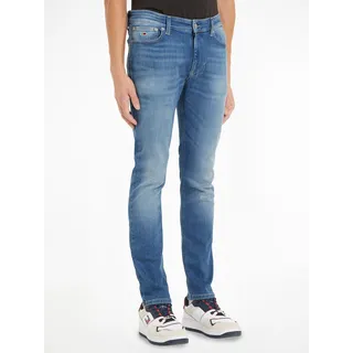 Skinny-fit-Jeans TOMMY JEANS "SIMON SKNY" Gr. 33, Länge 34, blau (denim medium1) Herren Jeans Skinny-Jeans im 5-Pocket-Style