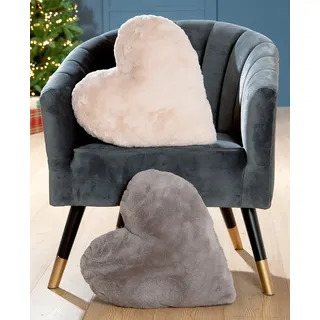Kissen Herz Plüsch creme 44cm