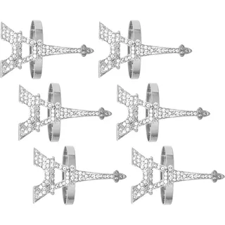BESPORTBLE 6 Stück Elegante Eiffelturm Serviettenringe Verschleißfeste Dekorative Napkin Buckles aus Legiertem Material Feine Verarbeitung für Stilvolle Tischdeko bei Familie Hotel