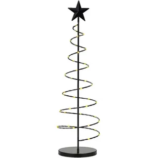 mucHome Künstlicher Weihnachtsbaum Spiral Weihnachtsbaum 60cm mit 40 warmweiße LED Metall