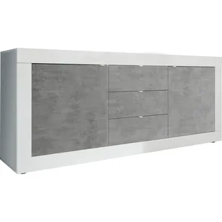 Home Affaire Basic 210 x 86 x 43 cm Weiß / Grau