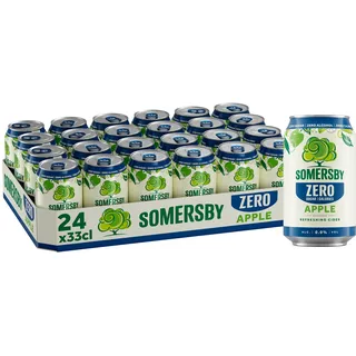 Somersby ZERO 0,0% Apple Cider 0,33 l Dose| 24 Dosen alkoholfreier, Zero Alcohol, Zero Sugar, Zero Calories, 100% erfrischender Somersby Apple Geschmack (24 x 0,33l)