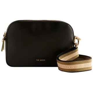 Ted Baker Umhängetasche Darcelo Branded Webbing Leather Camera Bag, aus echtem Rindsleder schwarz