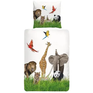 Traumschlaf Tiere Baumwolle Bunt 135 x 200 cm + 80 x 80 cm