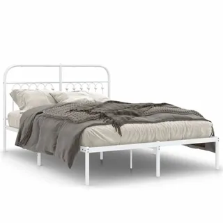 vidaXL Bettgestell 140 x 200 cm Weiß