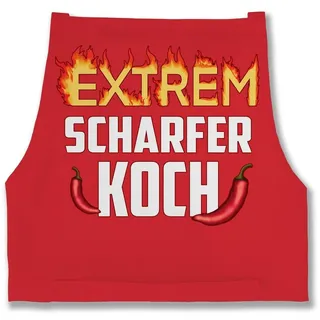 Shirtracer Kochschürze Extrem scharfer Koch, (1-tlg), Küchenschürze zum Kochen rot
