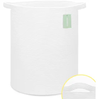 BOSROTY Großer Wäschekorb für Mädchen, Jungen, Kinder, 72 l, Kindergartenkorb, hoher Wäschekorb, Baumwollseil, gewebter Deckenkorb zur Aufbewahrung von Spielzeug, Kleidung, Handtüchern, 40 x 55 cm