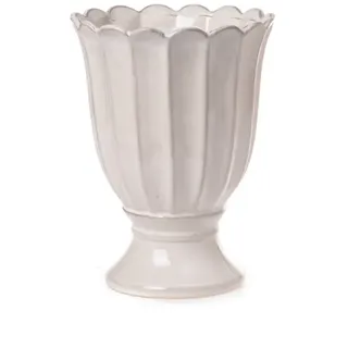 Linoows Pflanzkübel Pflanztopf Roma Kratervase Garten Amphore 27 cm, Keramik Blumentopf creme-weiß weiß