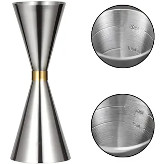 Messbecher aus Edelstahl, PTN Eingebaute Waage für Cocktails, Silver Professional Bartender Drinks Messbecher 30 ml x 45 ml
