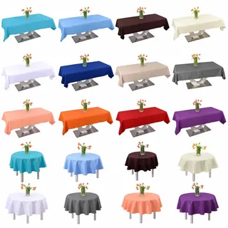 Tischdecke Leinen Optik Rechteckig, Rot, 110 x 160 cm | 100 % Polyester, wasserabweisend, pflegeleicht, Spitzenbordüre, für Küche, Esszimmer, Garten, Balkon und Terrasse