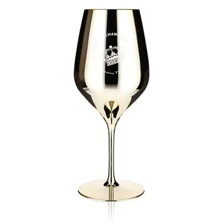 Moet Chandon Champagner Glas 0,6l Weinglas Echtglas Gold neues Logo - Gold