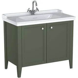 Vitra Waschtischunterschrank 2 Türen 99,5 x 53 x 88 cm Vintage Grün/Weiß Hochglanz