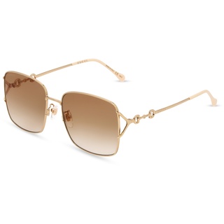 Gucci GG 1018SK Damen-Sonnenbrille Vollrand Eckig Metall-Gestell, gold