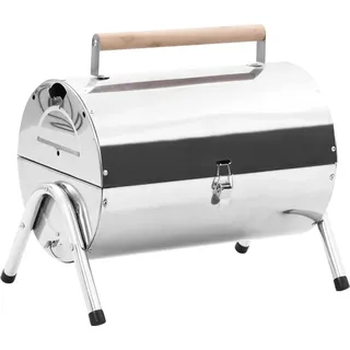 Langlebig Tragbarer Tisch-Holzkohlegrill Edelstahl Doppelrost - Gasgrills Octo5736001 1parcel - Silber