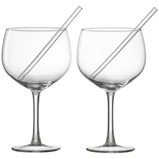 Ritzenhoff & Breker Glas Tonic Gin Glas Set mit Trinkhalmen 4 teilig, Glas