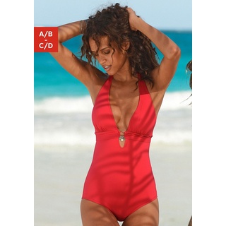s.Oliver Badeanzug, mit Accessoires, Gr. 38 - Cup C/D, rot, Badeanzüge, 674194-38 Cup C/D